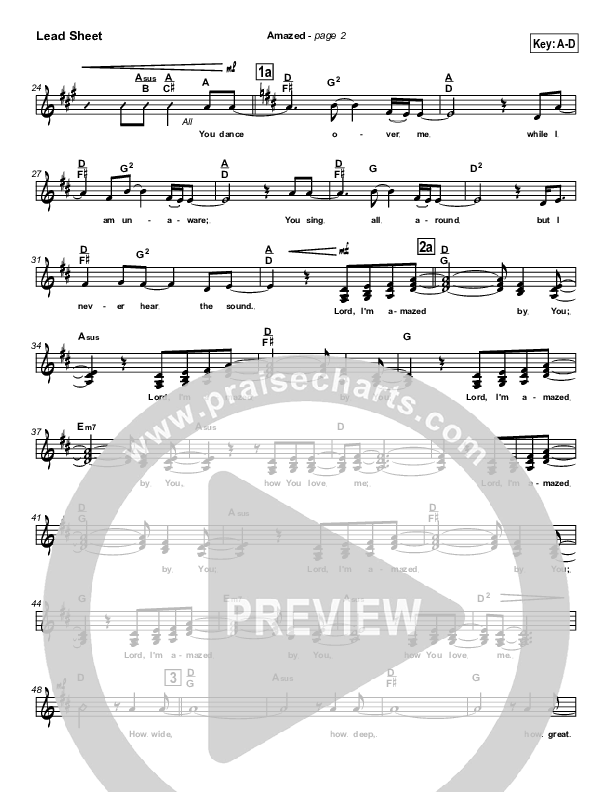 Amazed Lead Sheet (SAT) (New Life Worship)