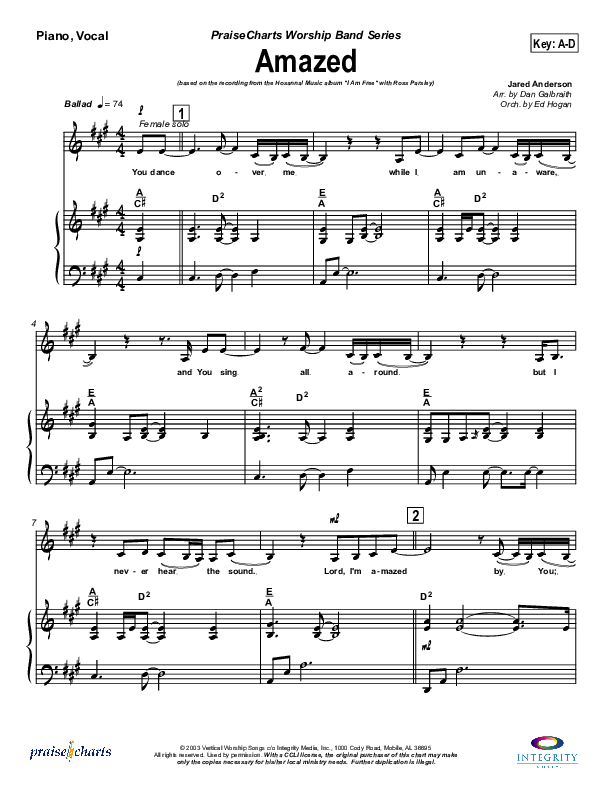Amazed Piano/Vocal (SATB) (New Life Worship)