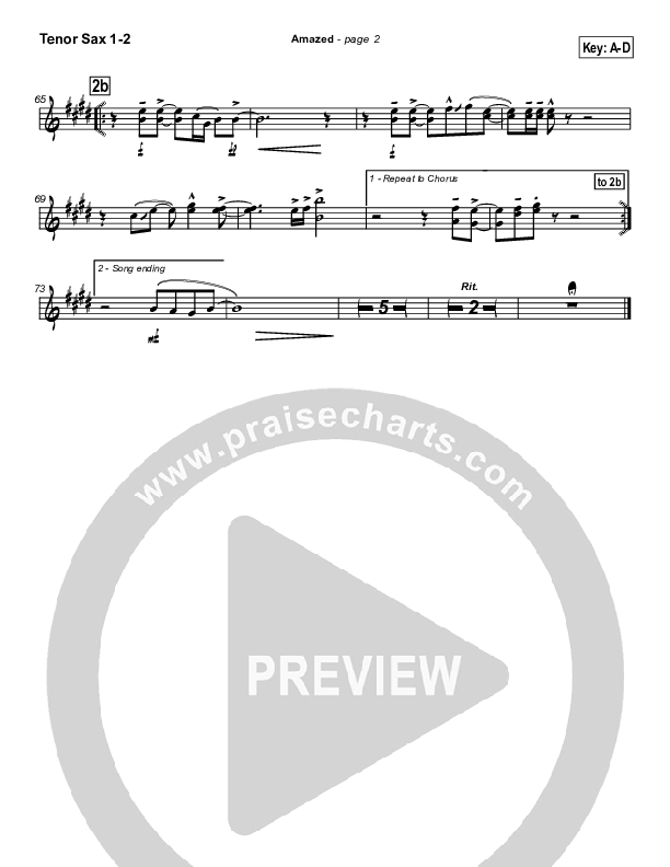 Amazed Tenor Sax 1/2 (New Life Worship)