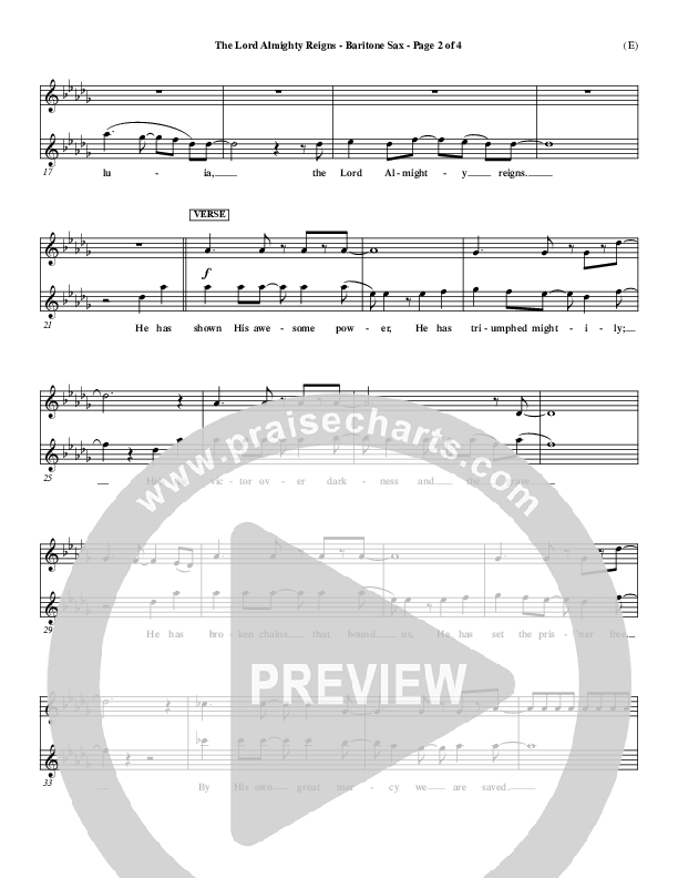 The Lord Almighty Reigns Bari Sax ()