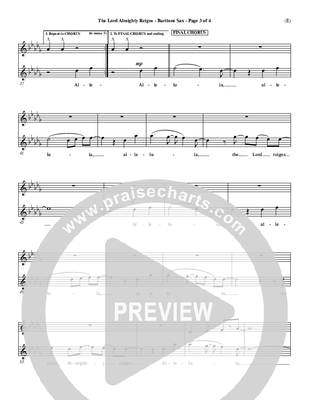 The Lord Almighty Reigns Bari Sax ()