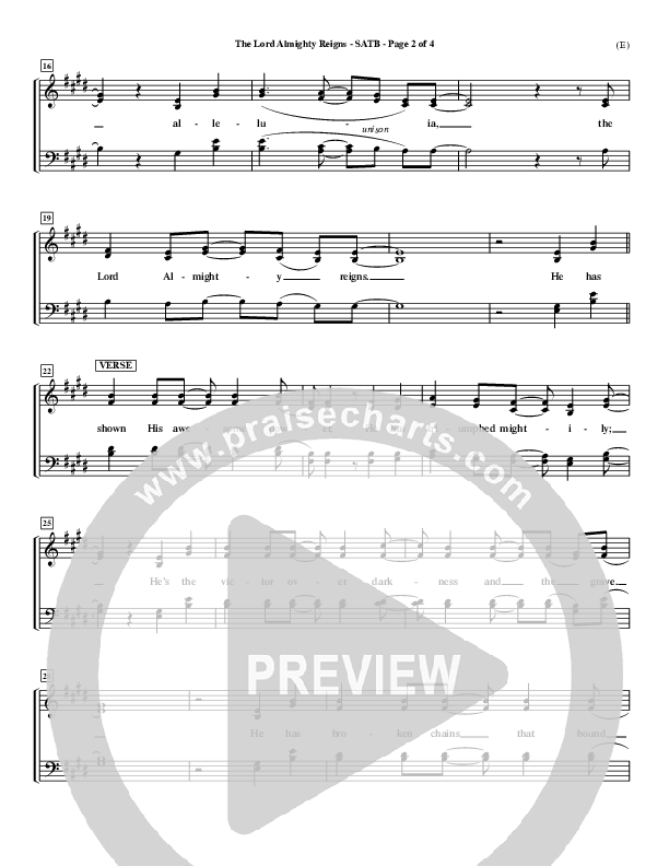 The Lord Almighty Reigns Choir Vocals (SATB) ()