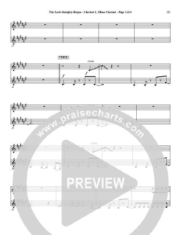 The Lord Almighty Reigns Clarinet 1/2, Bass Clarinet ()