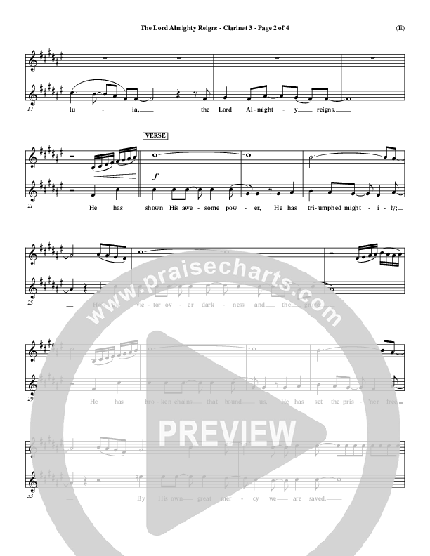 The Lord Almighty Reigns Clarinet 3 ()