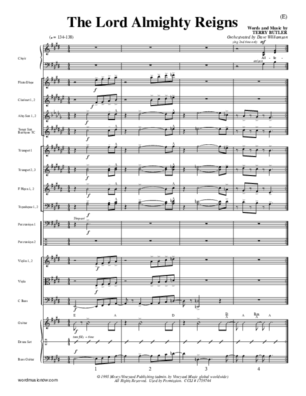 The Lord Almighty Reigns Conductor's Score ()