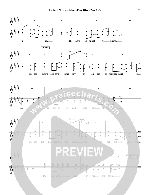 The Lord Almighty Reigns Flute/Oboe ()