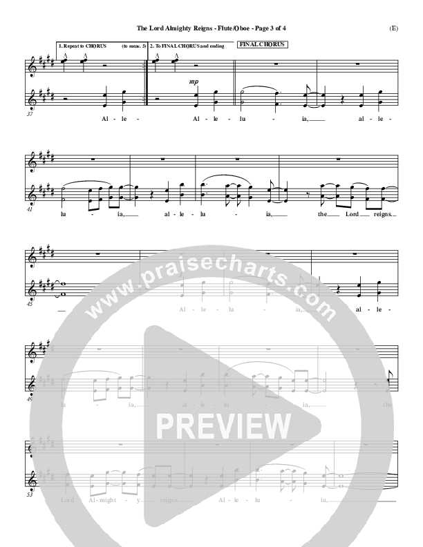 The Lord Almighty Reigns Flute/Oboe ()