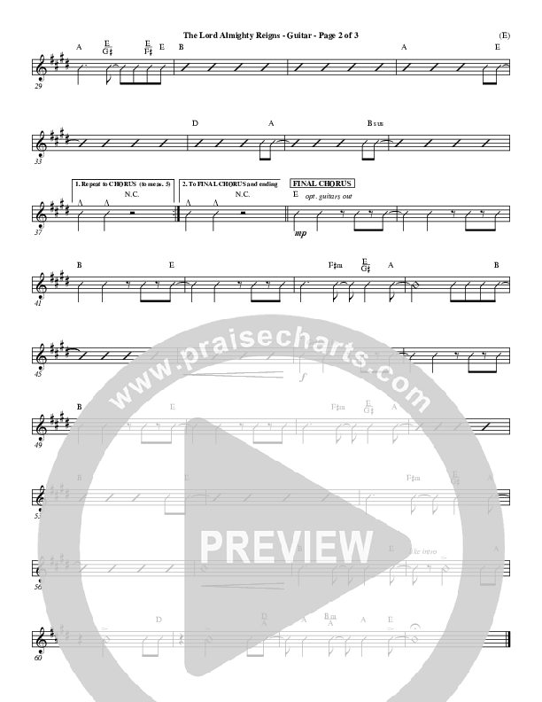 The Lord Almighty Reigns Guitar ()