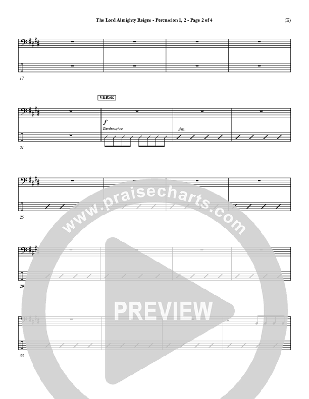 The Lord Almighty Reigns Percussion 1/2 ()
