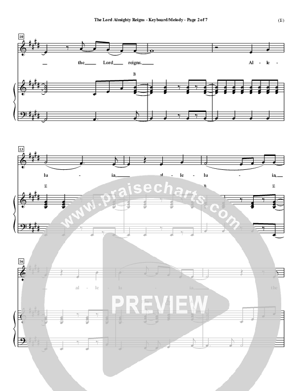 The Lord Almighty Reigns Lead Sheet ()