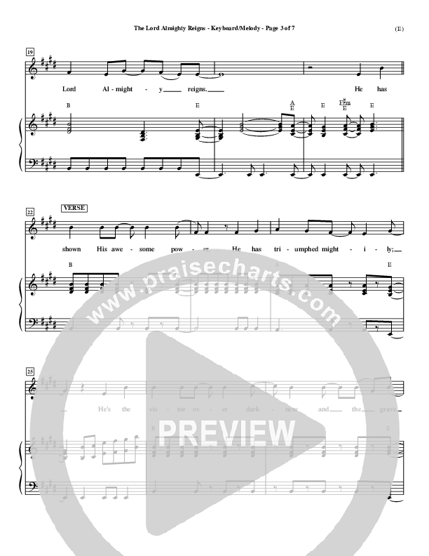 The Lord Almighty Reigns Lead Sheet ()