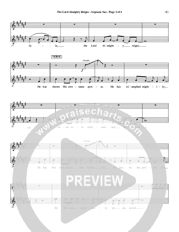 The Lord Almighty Reigns Soprano Sax ()