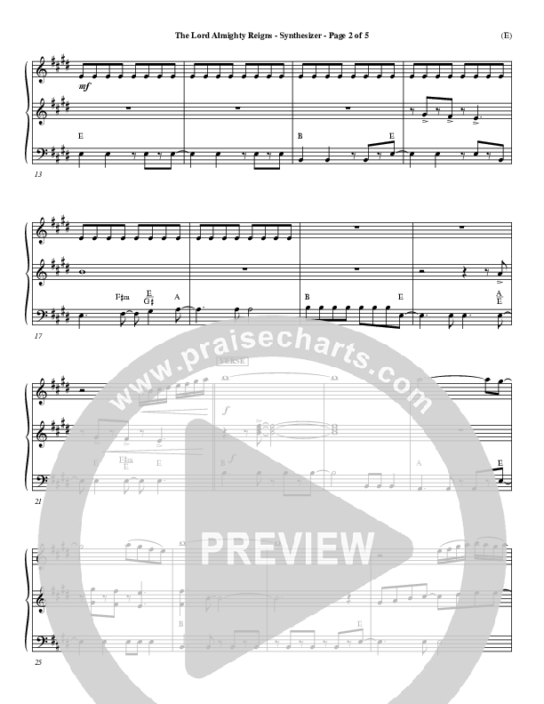 The Lord Almighty Reigns Synth ()