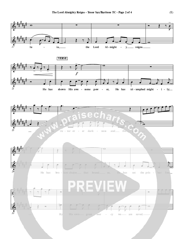 The Lord Almighty Reigns Tenor Sax/Baritone T.C. ()