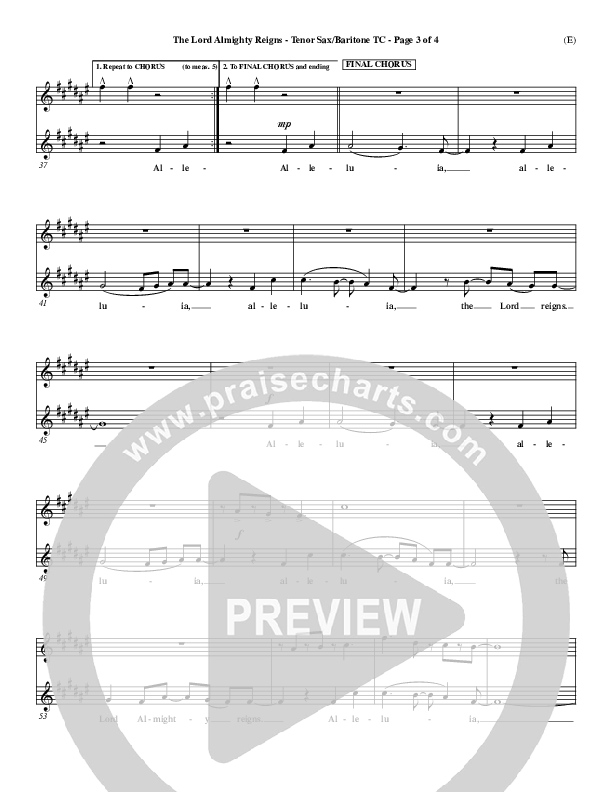 The Lord Almighty Reigns Tenor Sax/Baritone T.C. ()