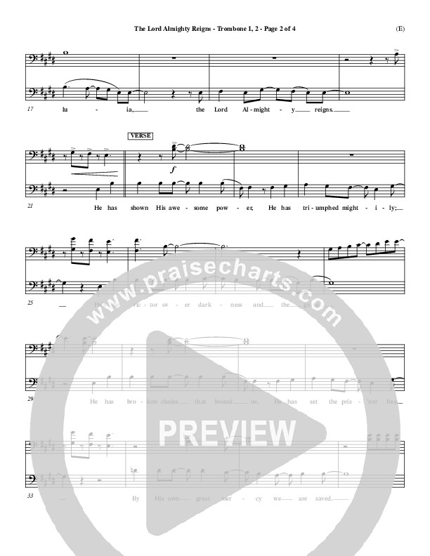 The Lord Almighty Reigns Trombone 1/2 ()