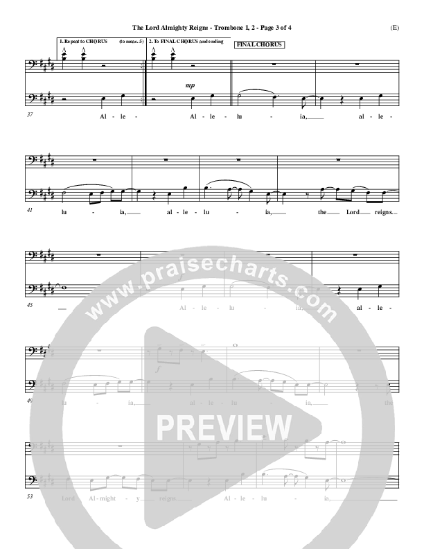 The Lord Almighty Reigns Trombone 1/2 ()