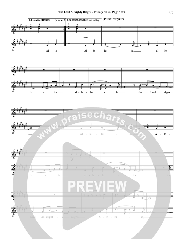 The Lord Almighty Reigns Trumpet 2/3 ()