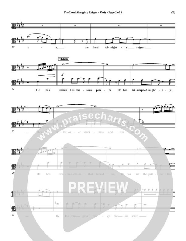 The Lord Almighty Reigns Viola ()