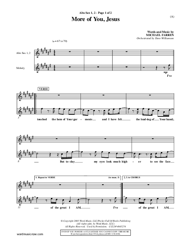 More Of You Jesus Alto Sax 1/2 (Pocket Full Of Rocks)