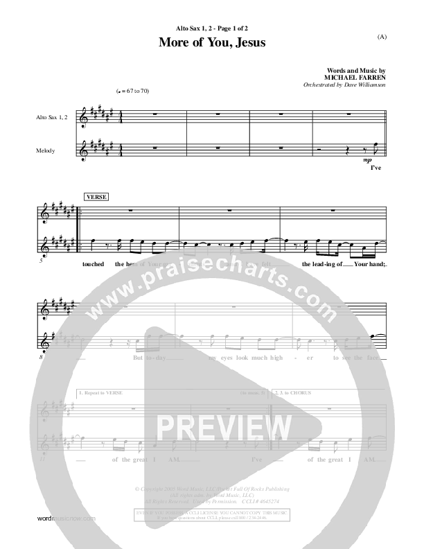 More Of You Jesus Alto Sax 1/2 (Pocket Full Of Rocks)