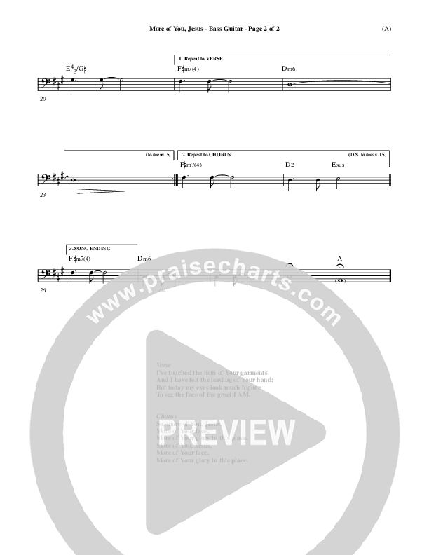 More Of You Jesus Bass Guitar (Pocket Full Of Rocks)