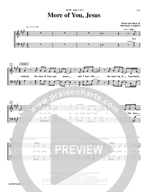 More Of You Jesus Choir Vocals (SATB) (Pocket Full Of Rocks)