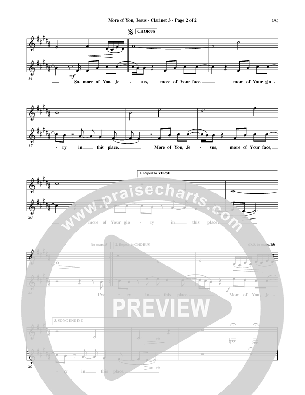 More Of You Jesus Clarinet 3 (Pocket Full Of Rocks)