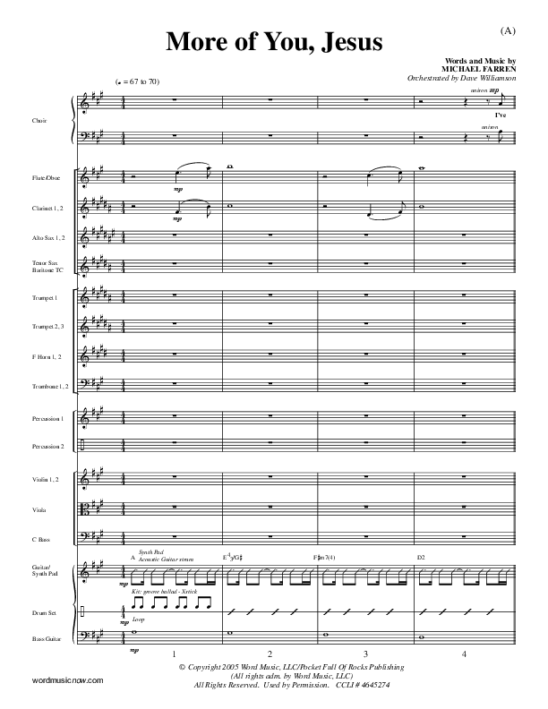More Of You Jesus Conductor's Score (Pocket Full Of Rocks)