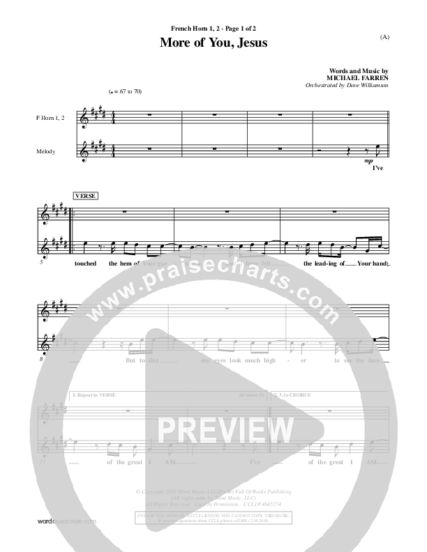 More Of You Jesus French Horn 1/2 (Pocket Full Of Rocks)