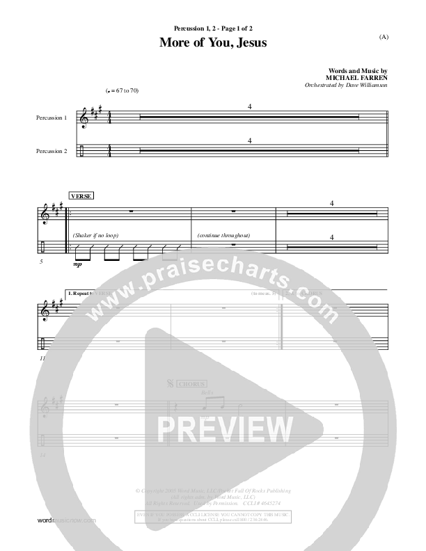 More Of You Jesus Percussion 1/2 (Pocket Full Of Rocks)