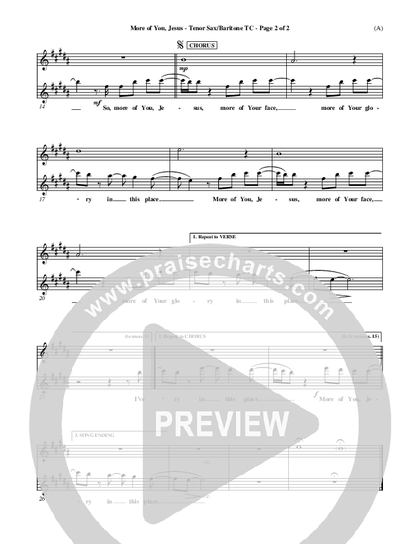 More Of You Jesus Tenor Sax/Baritone T.C. (Pocket Full Of Rocks)