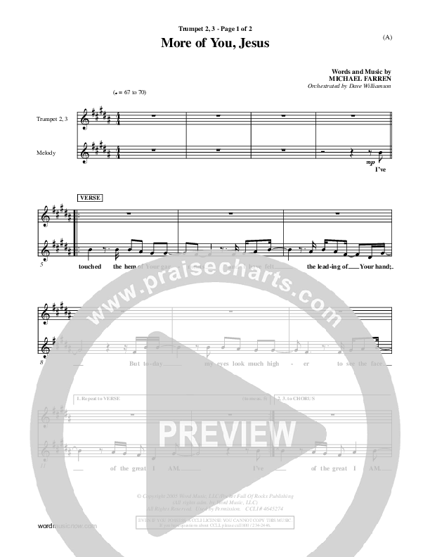 More Of You Jesus Trumpet 2/3 (Pocket Full Of Rocks)