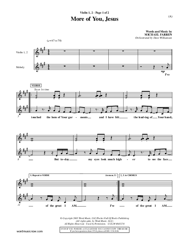 More Of You Jesus Violin 1/2 (Pocket Full Of Rocks)