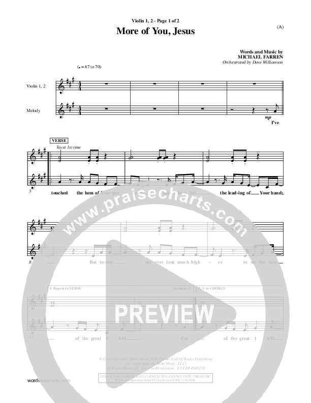 More Of You Jesus Violin 1/2 (Pocket Full Of Rocks)