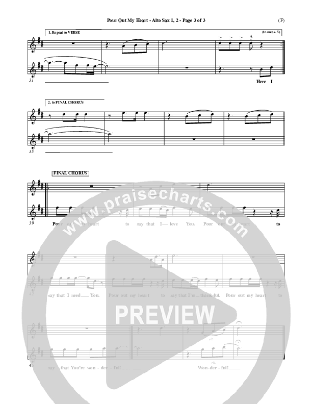 Pour Out My Heart Alto Sax 1/2 (Craig Musseau)