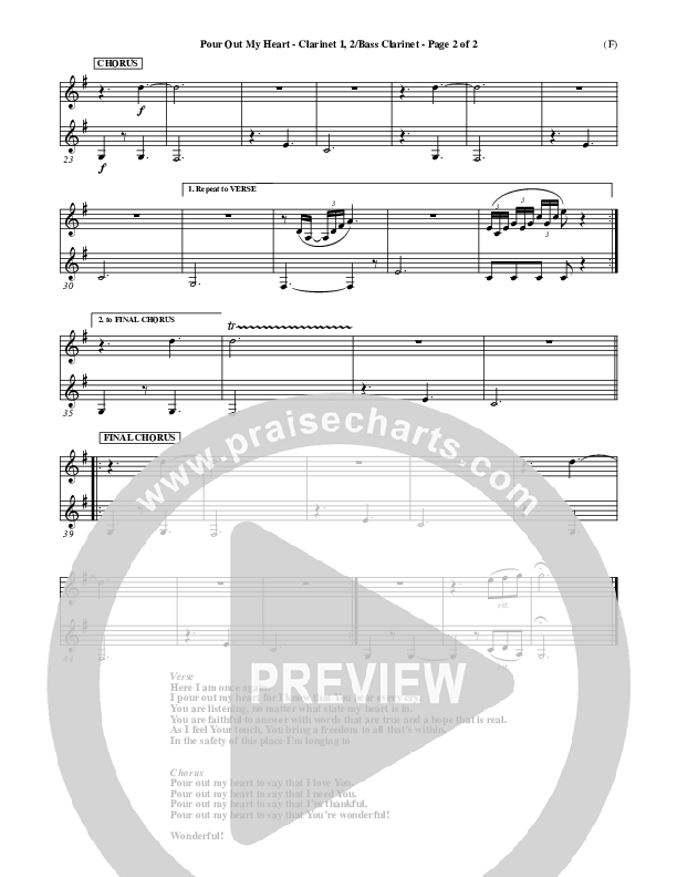 Pour Out My Heart Clarinet 1/2, Bass Clarinet (Craig Musseau)