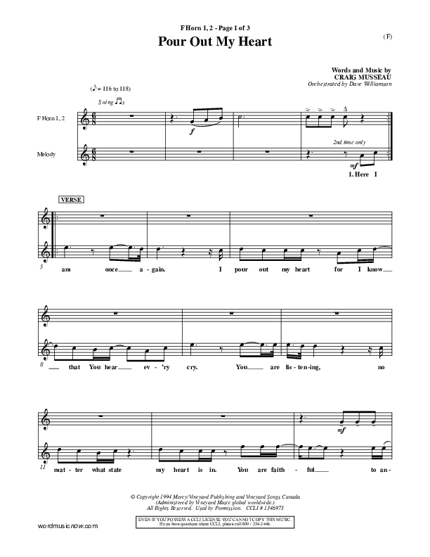 Pour Out My Heart French Horn 1/2 (Craig Musseau)