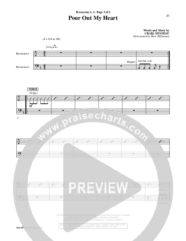 Pour Out My Heart Percussion 1/2 (Craig Musseau)