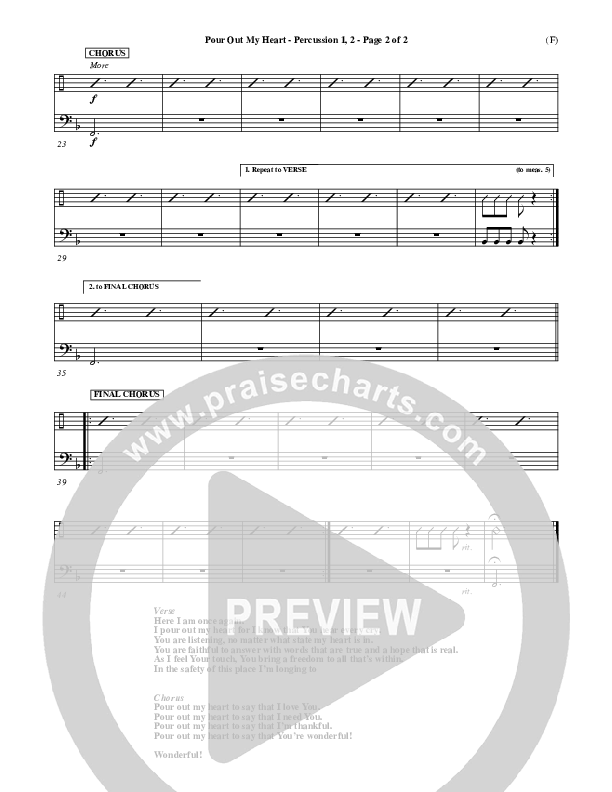 Pour Out My Heart Percussion 1/2 (Craig Musseau)