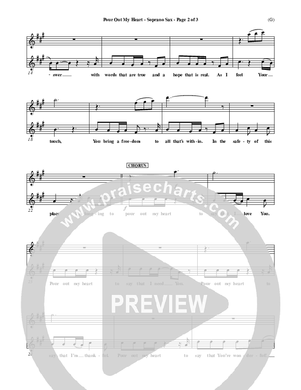 Pour Out My Heart Soprano Sax (Craig Musseau)