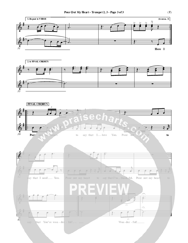 Pour Out My Heart Trumpet 2/3 (Craig Musseau)