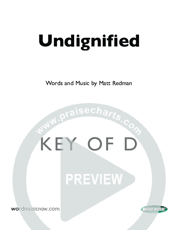 Undignified Cover Sheet (Matt Redman)