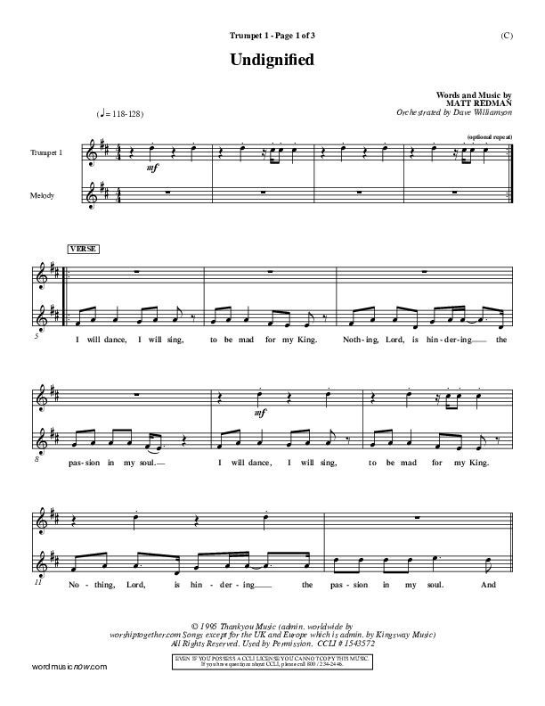 Undignified Trumpet 1 (Matt Redman)