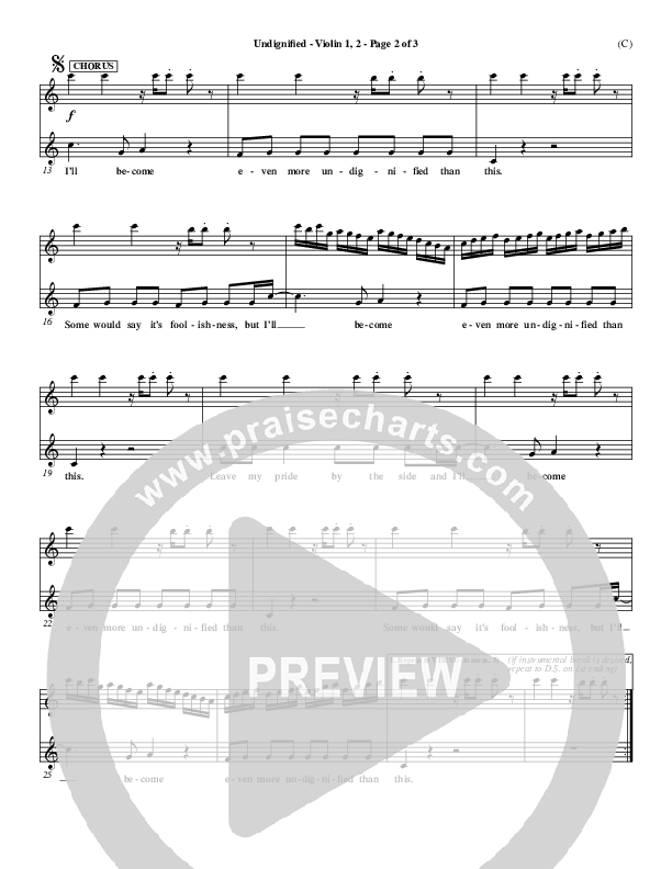 Undignified Violin 1/2 (Matt Redman)