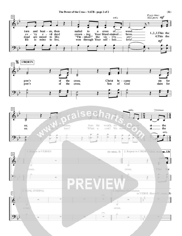 The Power Of The Cross Choir Vocals (SATB) (Keith & Kristyn Getty)