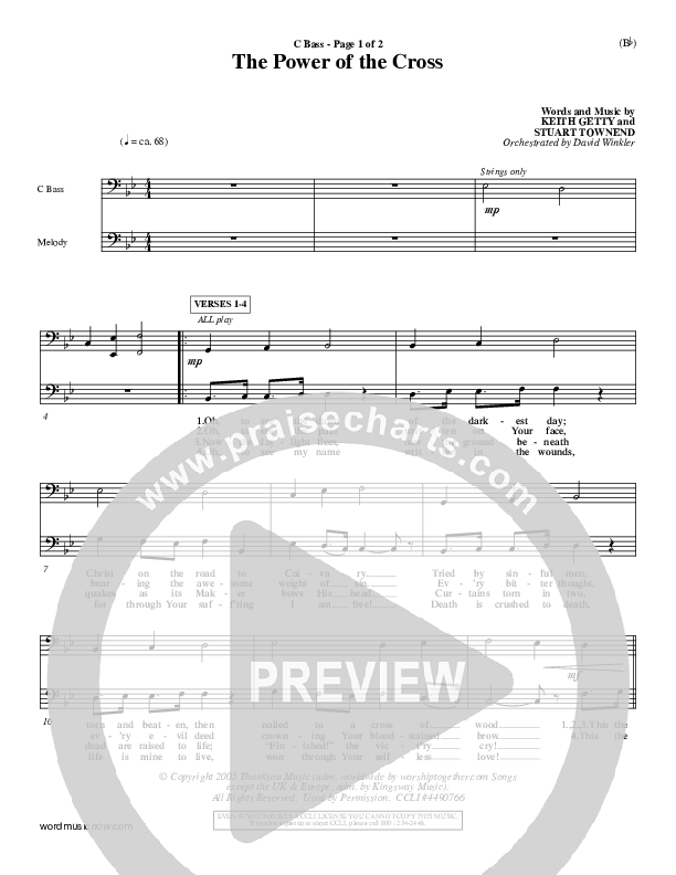 The Power Of The Cross Contrabass (Keith & Kristyn Getty)