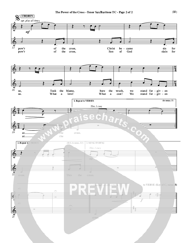 The Power Of The Cross Tenor Sax 1 (Keith & Kristyn Getty)