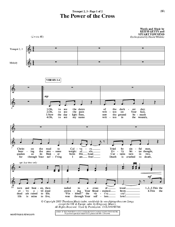 The Power Of The Cross (Keith & Kristyn Getty) PraiseCharts