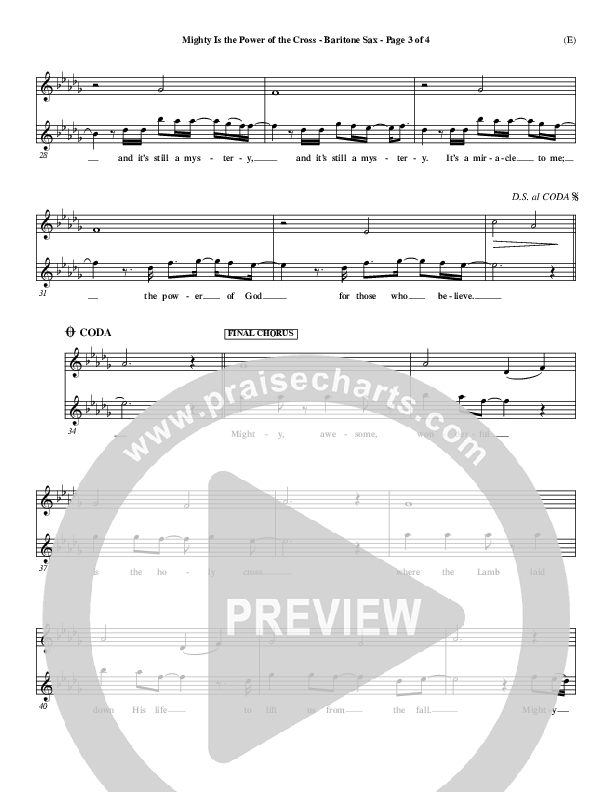 Mighty Is The Power Of The Cross Bari Sax (Chris Tomlin)